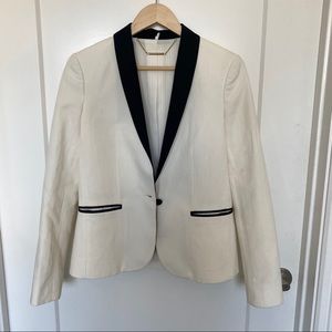 FRAME white tuxedo style blazer size 0